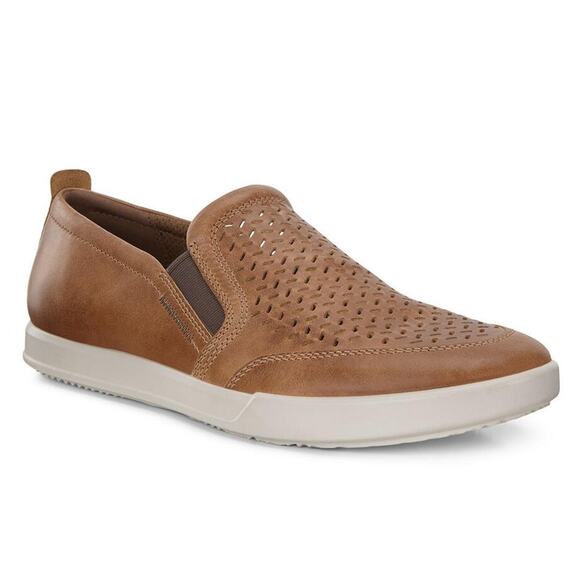 ECCO Collins Perforated Light Saddle Leather Slip-On Shoes Men’s 11 main image 6